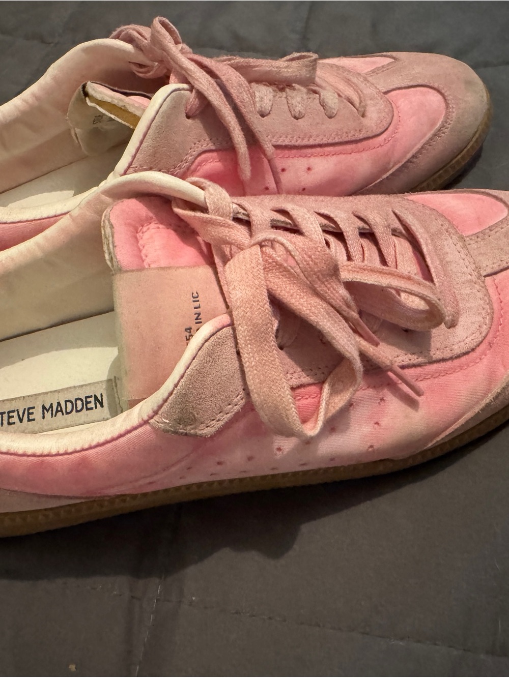 Steve Madden Pink Suede & Fabric Low-Top Sneakers